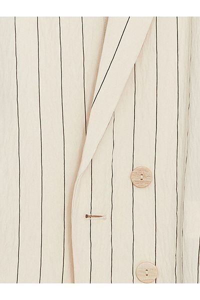 LC Waikiki Classic Beige Striped Women's Blazer Jacket