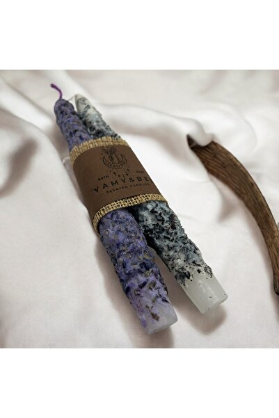 YAMYBEECANDLES 2'Li Ritüel Lavanta Şamdan Mum