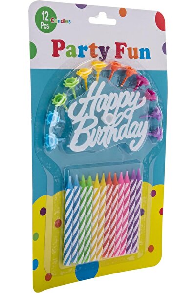 AKDC Portable and Long-lasting Party Fun Candle - L 15 x W 24 x H 1cm, Multicolour, 12 Pieces