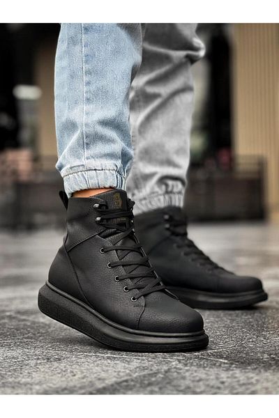 MOONFER Black High Sole Shoes