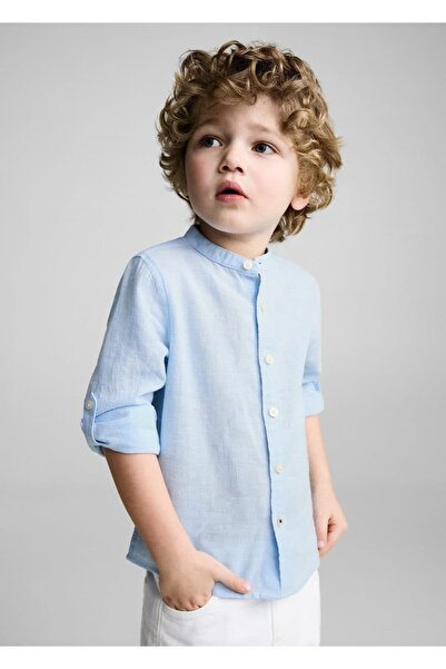 MANGO Baby Slim fit keten gömlek