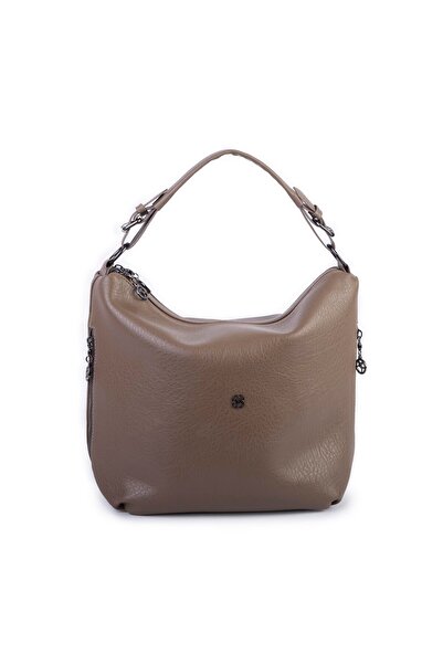 Nas Bag Kadın Salaş Yumuşak Dokulu Omuz ve Çapraz Çanta Vizon Victoria