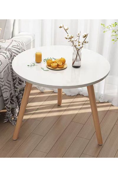 sharpdo Simple Nordic Small Round Table Small Family Round Table Household Balcony Coffee Table