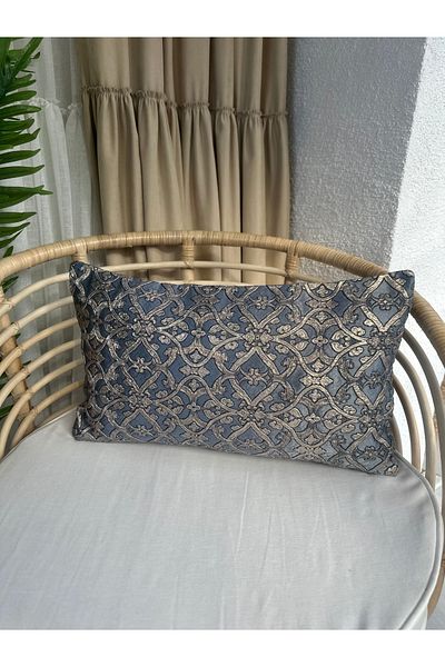 Decamor home Model albastru pentru camera de zi Husă pe pervaz model auriu101