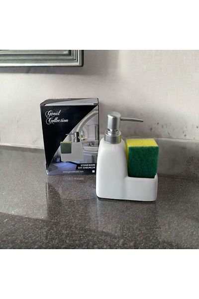 shop موزع الصابون السائل والاسفنج الفاخر من البورسلين – الأناقة والعملية معًا!