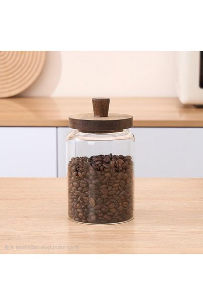 ELZEY HOME Acacia Lid Borosilicate Glass Jar (700ml)