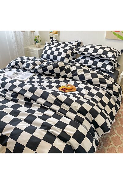 sharpdo Four-piece bedding set,with 1 quilt cover, 1 flat sheet and 2 pillowcases 1.8m bed(180*220cm)