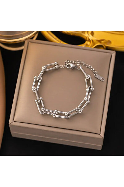 Takıtolia سوار تيفاني ستيل فضي اللون هدية تصميم أنيق سوار تيفاني ستيل