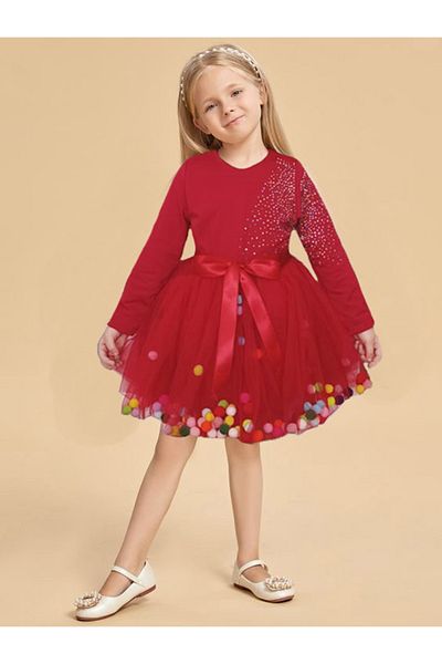 By Piera 086229   Rochie pentru copii model pompon