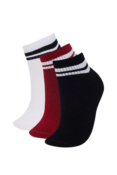 DeFacto New Season Women's 3-Piece Cotton Booties Socks