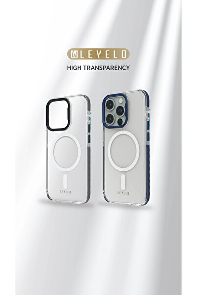 Levelo Flexiguard Transparent Case For iPhone 15 Pro - Blue