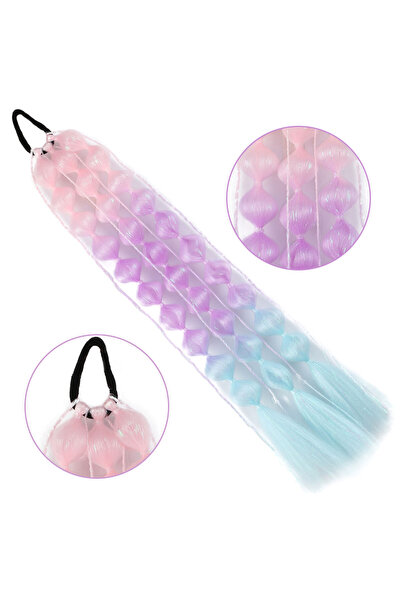 KONAK PERUK Balloon Braided Glitter Elastic Ponytail - Acm25