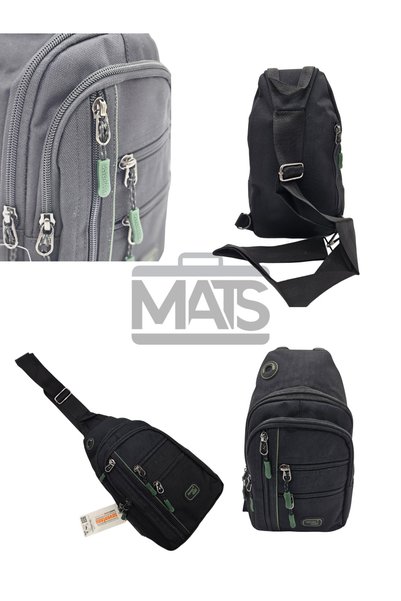 seventeen çanta Seventen Unisex Green Black Cross Shoulder Bag 3413