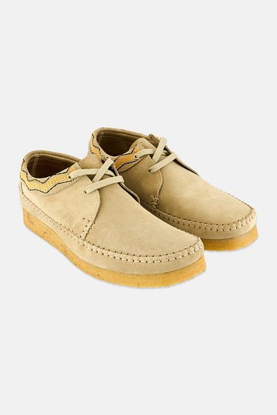 CLARKS Men Standard Fit Weaver Lace Up Sneaker Shoes, Khaki