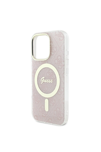 CG Mobile Guess Magsafe Iml Hard Case With 4G Design For iPhone 16 Pro - Pink
