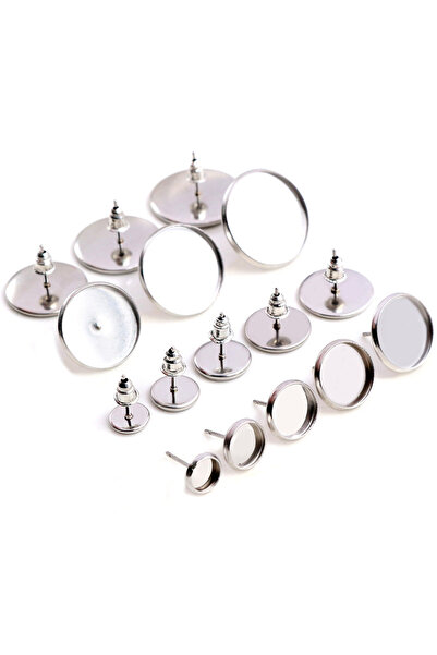 Choice 20 قطعة من أقراط الفولاذ المقاوم للصدأ مقاس 8 مم × 8/10/12/14 مم، قاعد...