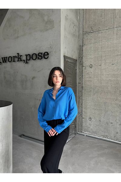 BisuModa Cămașă de bază oversize din țesătură din viscoză