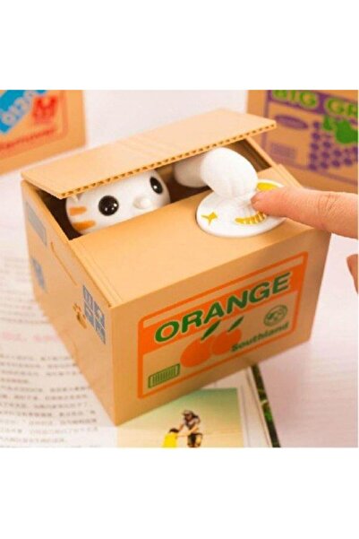 İRHANLAR Para Yiyen Hırsız Kedi Kumbara Çocuklara Özel Eğitimli Oyuncak Kumbara Kedi Hareketli Para çalan