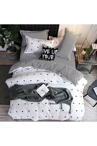 sharpdo 4 Pieces Bed Sheet Set,with 1 Comforter/Quilt Cover, 1 Flat Sheet and 2 Pillowcases Single