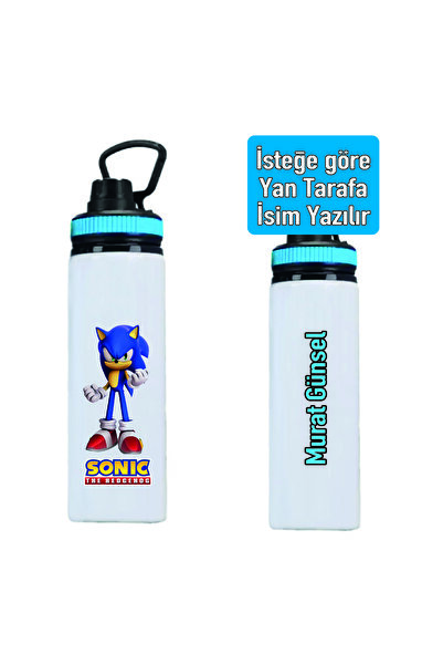 DKDZ SHOP Sonic Baskılı Metal Suluk - Matara (İsim Yazılır İsmi Ürün Sorusund...