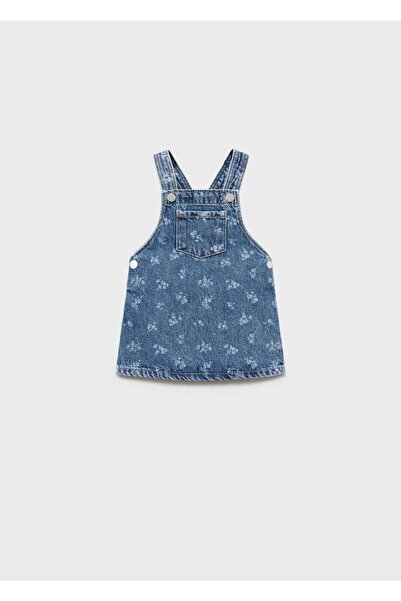 MANGO Baby Къса дънкова рокля с жилетка