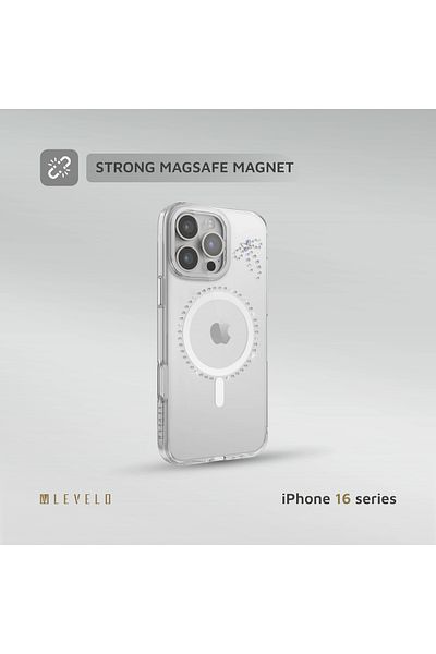 Levelo جراب Butterfly Magsafe لجهاز iPhone 16 Pro - شفاف