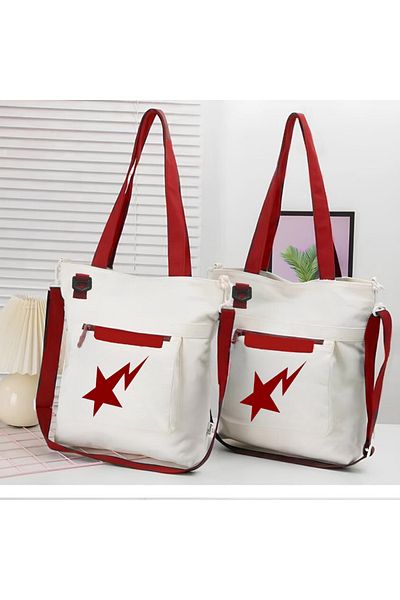 Toum Red Lightning Canvas Messenger Bag