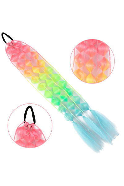 KONAK PERUK Balloon Braided Glitter Elastic Ponytail - Acm05