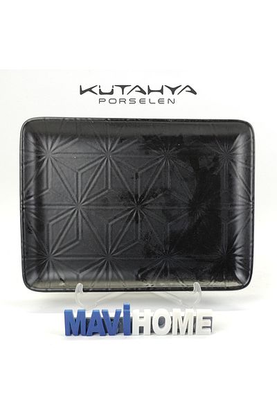 MAViHOME Black Porcelain 23 X 18 cm Boat Plate Single