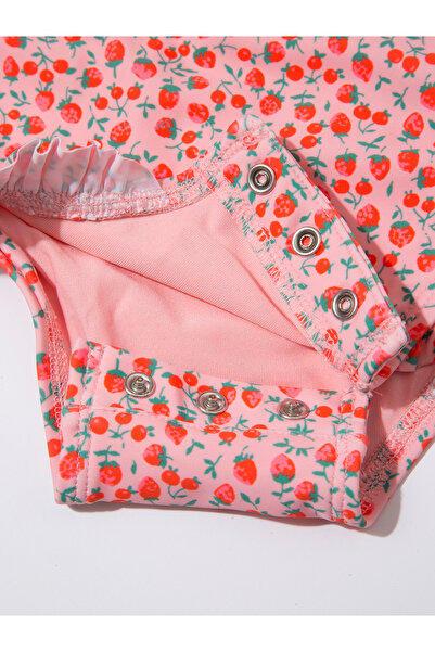 GAP Bebek Pembe Desenli Şapkalı Mayo Seti