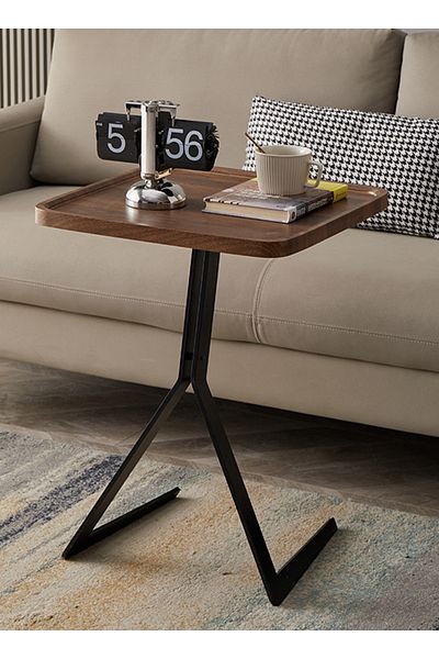 sharpdo Living Room Sofa Side Table, Bedroom Bedside Table, Balcony Coffee Table, Metal Frame 44*44*60CM