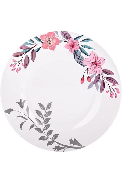 AKDC M/Mine Dinner Plate L(25cm) xW(25cm) xH(3cm) White And Pink