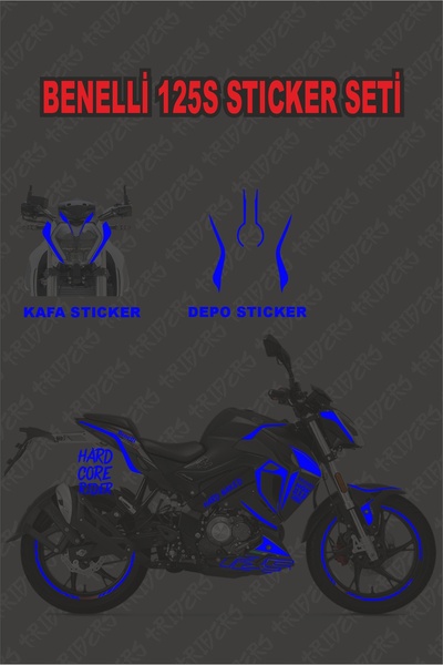 TRİDERS Benelli 125s Sticker  Seti REFLEKTÖRLÜ MAVİ