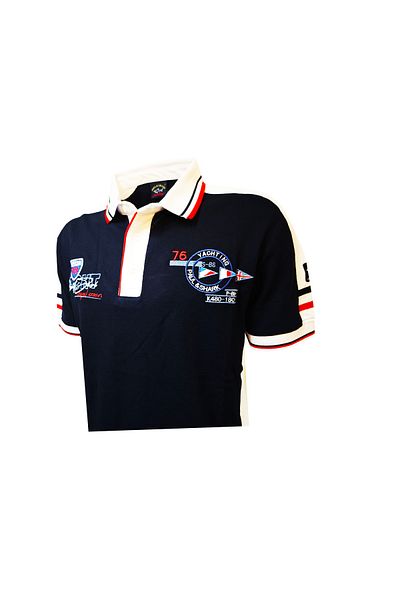 PAULJOURNE ...Μπλουζάκι Paul&Shark Pique Polo /Royal Yacht Club/ΣΚΟΥΡΟ ΜΠΛΕ