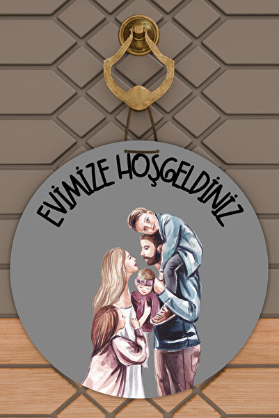 Dormot Home Modern Door Ornament Gray Family of Five Outdoor Door Ornament