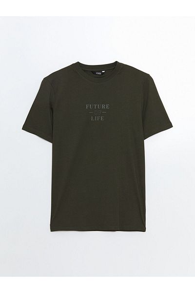LC Waikiki New Season Crew Neck εμπριμέ χτενισμένο βαμβακερό ανδρικό Tisort - S5EH05Z8