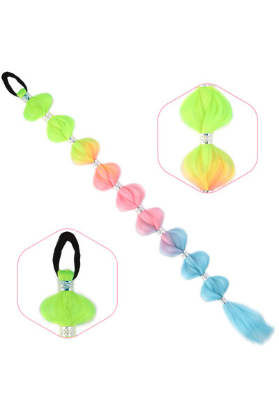 KONAK PERUK Coada de cal elastică cu accesorii împletite - ACM07