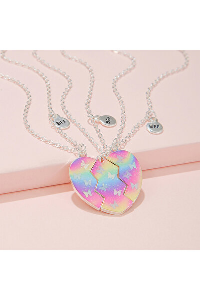 Choice مجموعة من 3 قطع من قلادة نجمة الفراشة على شكل قلب وزهرة ونجمة لامعة من...