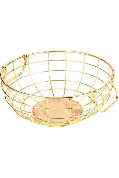 AKDC Fruit Basket Gold 28Cm X 28Cm X 11Cm Golden