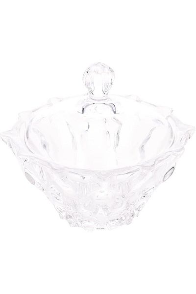 AKDC Glass Sugar Pot L(12CM) XW(12CM) XH(10CM) transparent
