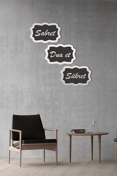 NT Handmade Lemn negru argintiu plexiglas Sabret Give Thanks Pray Decor de perete pentru living living dormitor 30x20 pictură