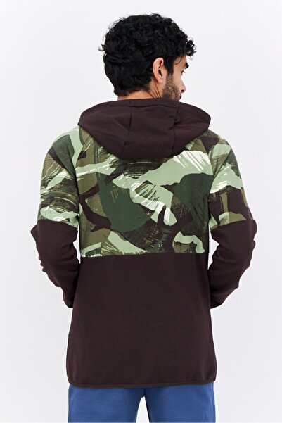 Nike Men Sportswear Fit Long Sleeves Outdoor Sweatshirt, Dark Brown Combo