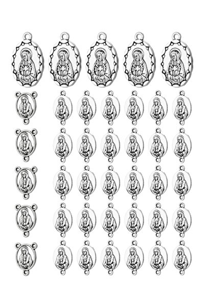 Choice 40 قطعة من أجزاء مسبحة الأحزان السبعة لمريم، ميداليات وقطع مركزية، مجم...