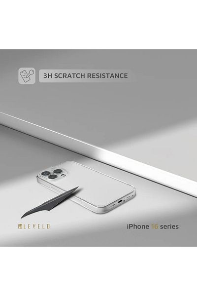 Levelo جراب كلارا شفاف لهاتف iPhone 16 Pro Max - شفاف