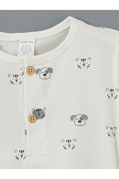 LC Waikiki Crew Neck Printed Baby Boy T-Shirt and Pants 2-Piece