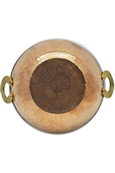 RAJ COPPER KADAI SERVING BOWL, 19.5 CM , COPPER, TCK004, Gold