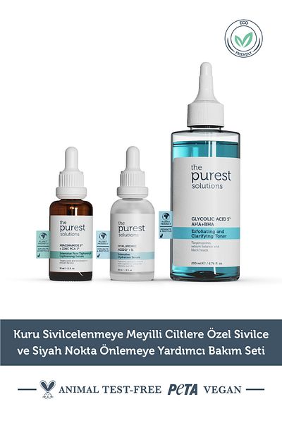The Purest Solutions Set de îngrijire pentru a preveni acneea și punctele negre, special pentru pielea predispusă la acnee uscată