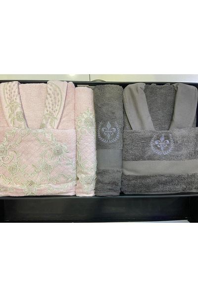 ÇIRPAN EV ELSA BAMBOO LACE ΚΕΝΤΗΜΕΝΟ ΟΙΚΟΓΕΝΕΙΚΟ ΣΕΤ ΜΠΑΝΙΟΥ ΠΟΥΔΡΑ/ΓΚΡΙ