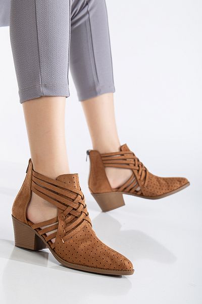 MS SUGAR SHOES Дамски велурени летни каубойски ботуши с ток