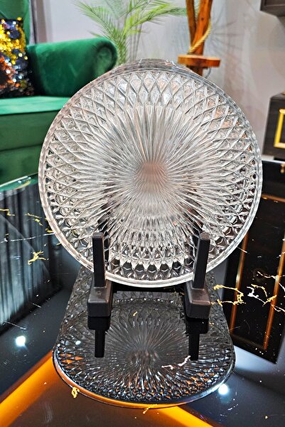 ORTAKÖY CENNETİ Set of 6 Glass Cake Pastry Plates |   22 cm